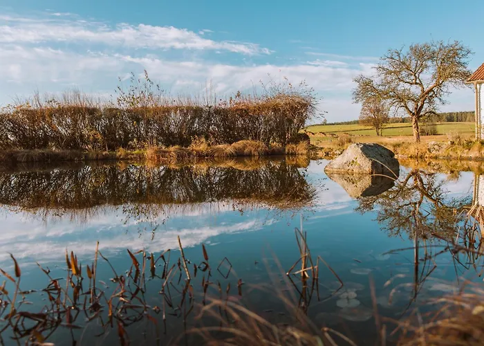 Idyllisches Mit Teich *